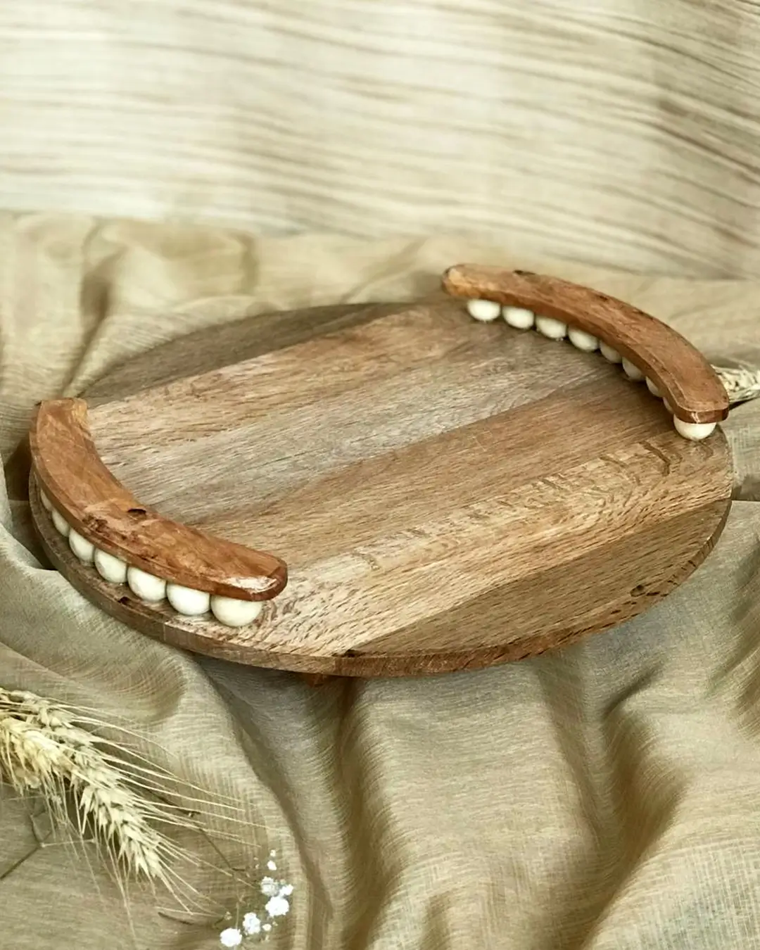 سینی گرد چوبی
