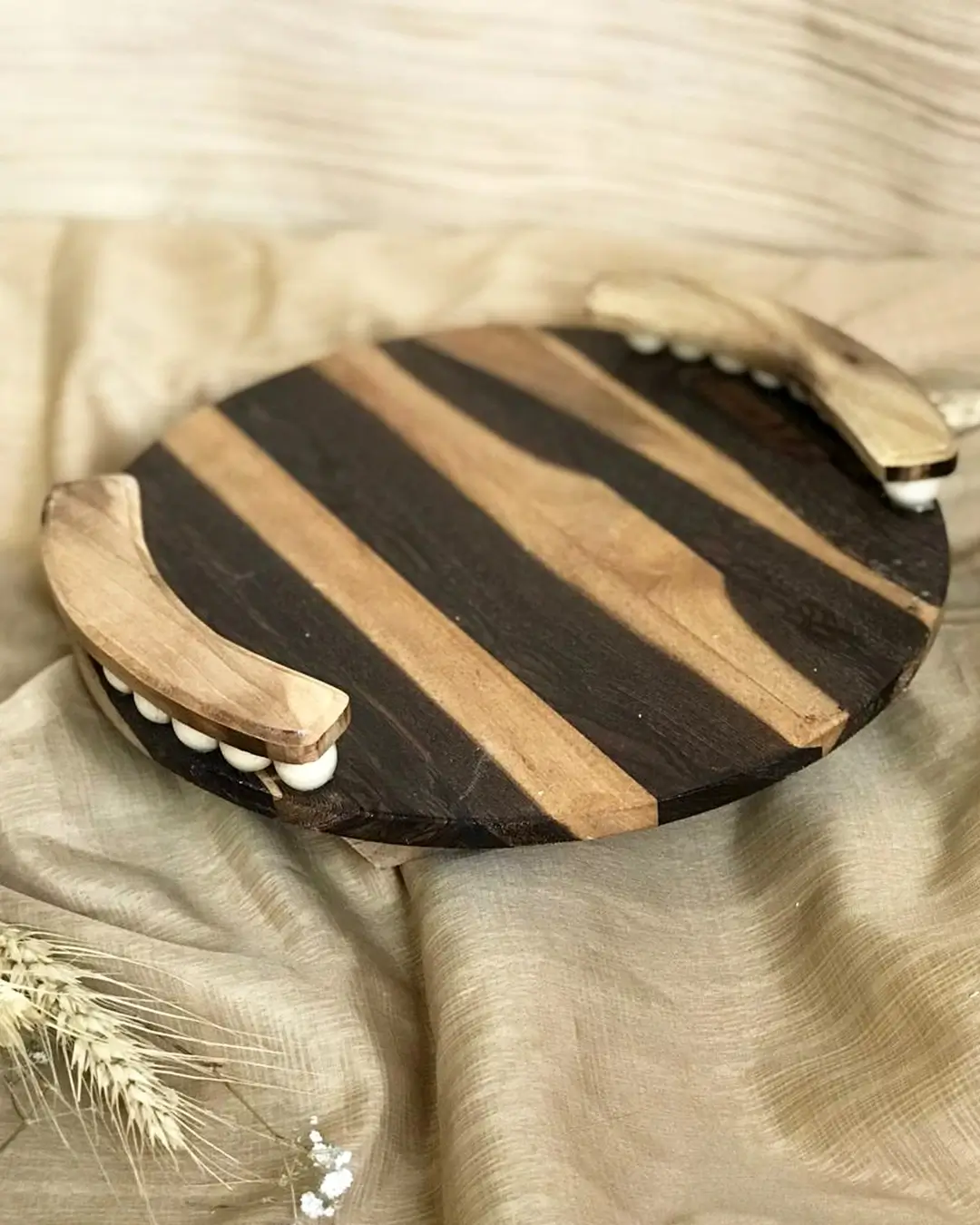 سینی گرد چوبی