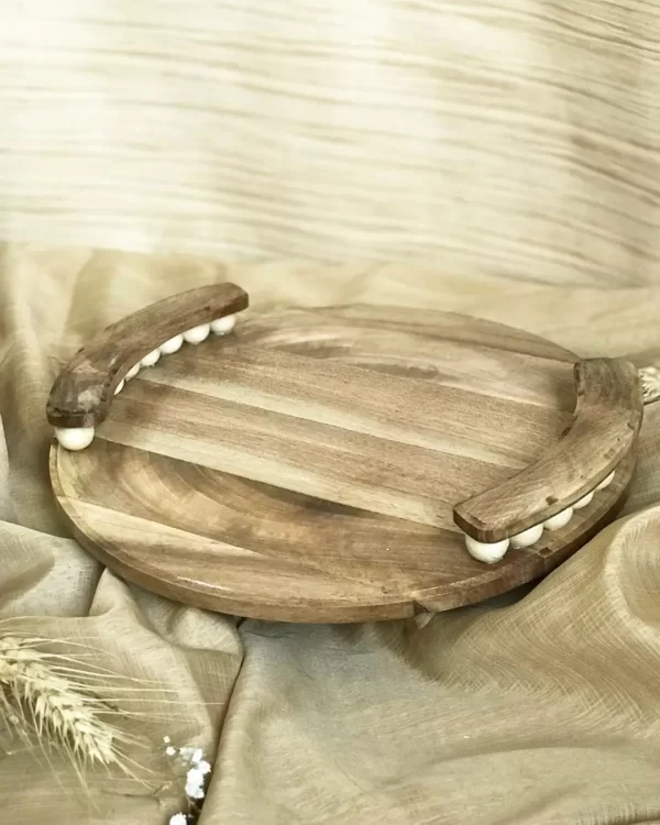 سینی گرد چوب گردو - Image 5