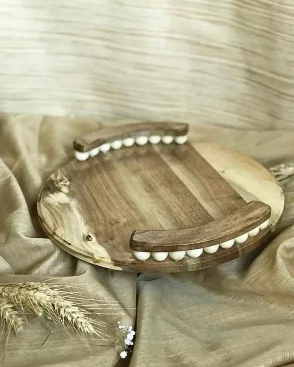 سینی گرد چوب گردو