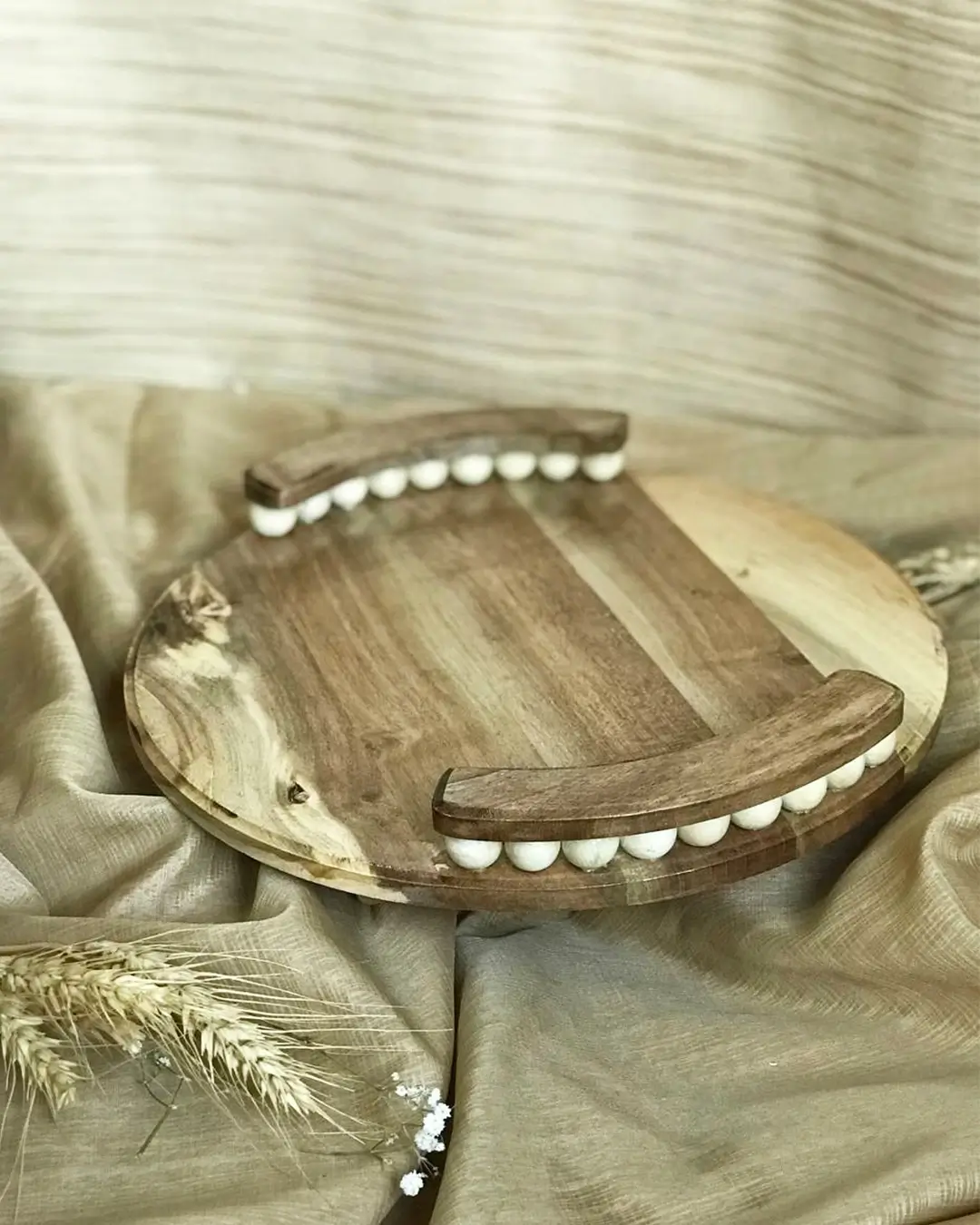 سینی گرد چوب گردو