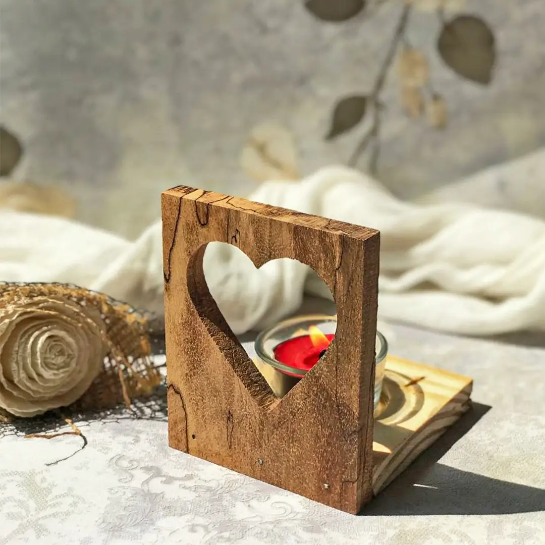 جاشمعی چوبی قلب