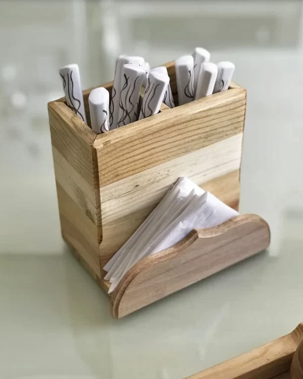 استند قاشق و چنگال چوبی - Image 3