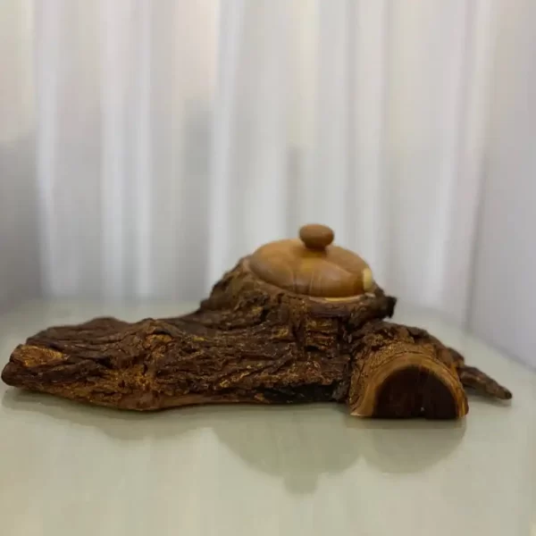 قندان و دکوری چوبی رومیزی رستیک