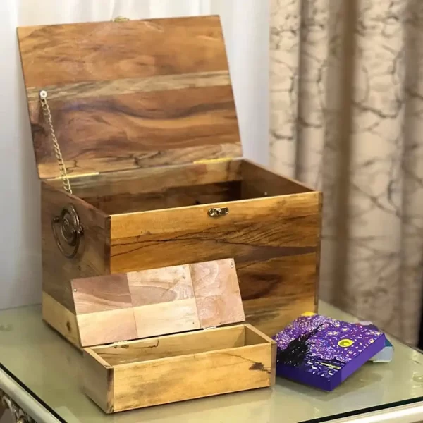 جعبه نقاشی چوبی به همراه جای قلم